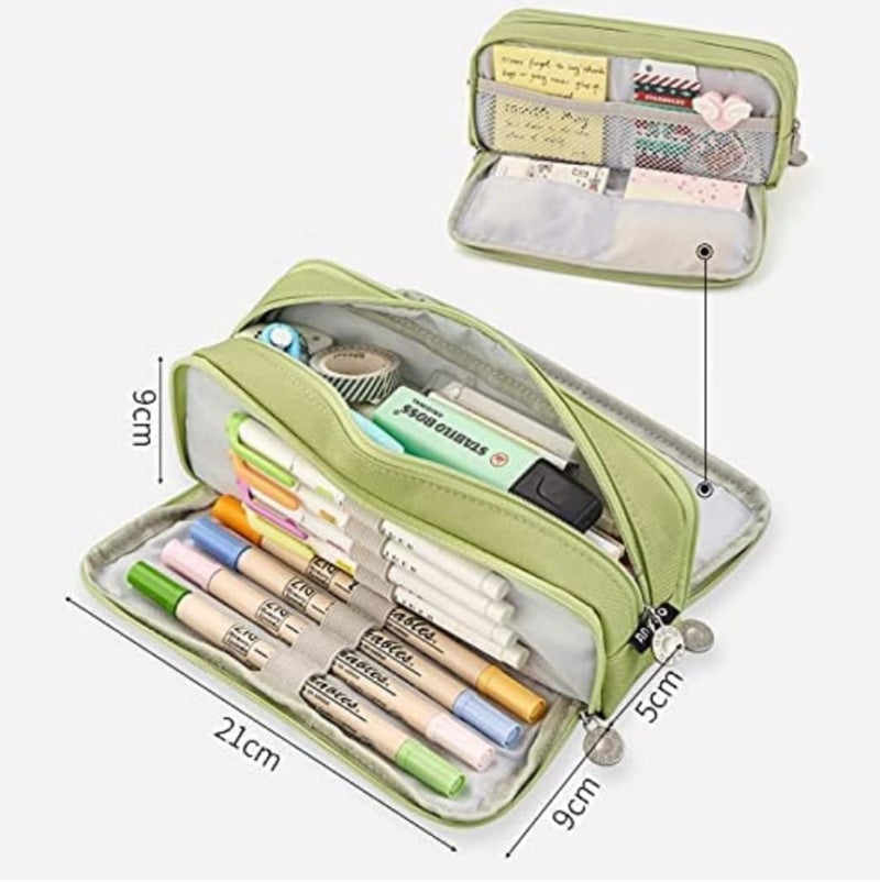 woobles Pencil Cases, Large Capacity Pencil Pouch with Compartments, Portable Pen Organizer, Makeup Bag for School Stationary Office(Black) - Image 2
